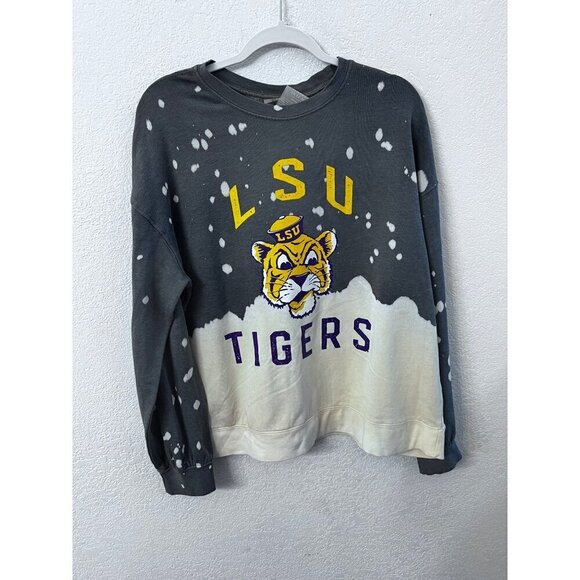 LSU Tigers GameDay Couture twice as nice faded crewneck sweatshirt women size la - Picture 1 of 7